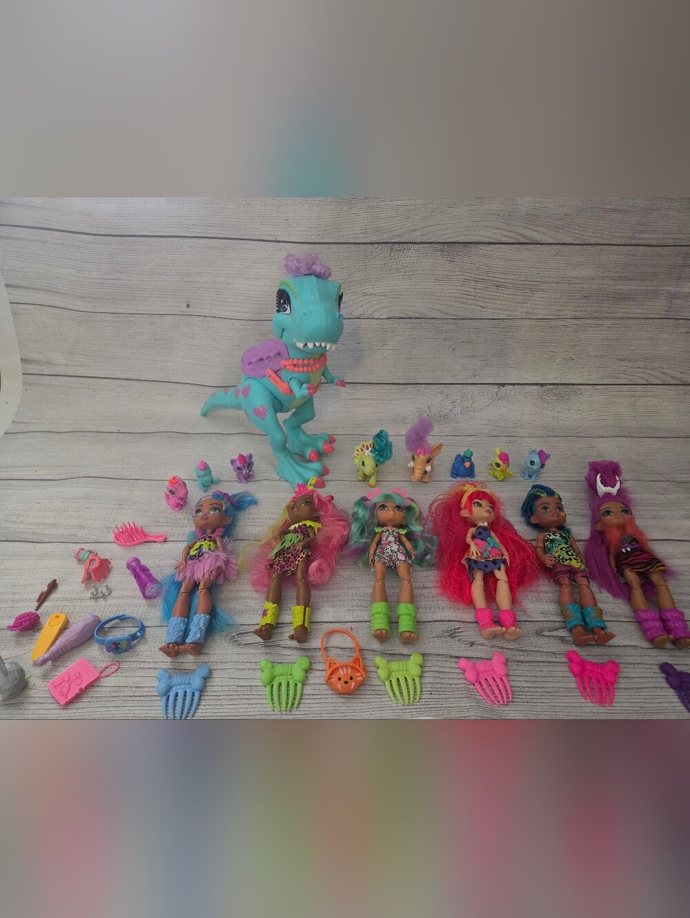 Cave Club Teal and Pink Dino Playset with Accessory Dolls - Kids Toys